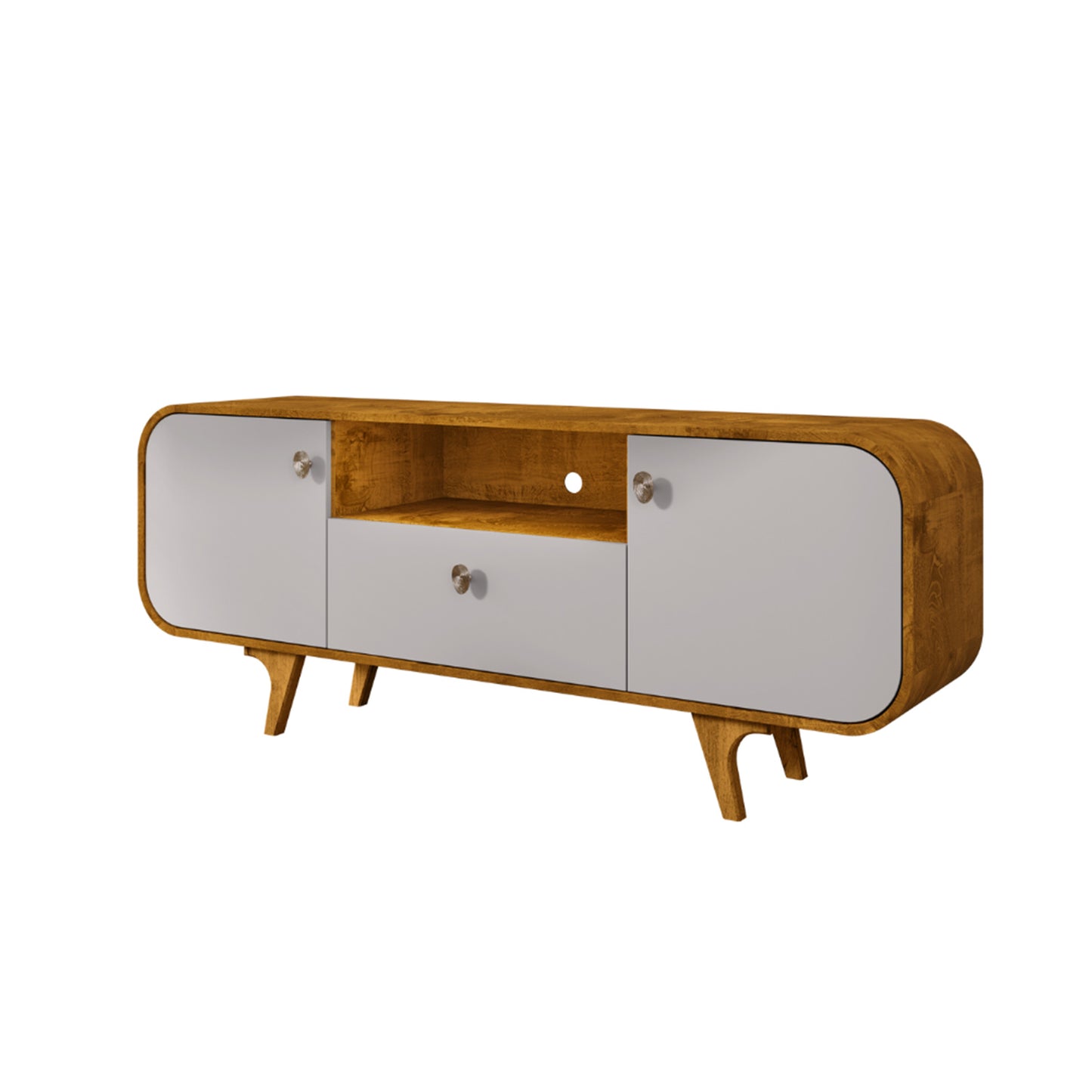 Rack Tv 55" Hoga Noronha Natural Blanco Invierno