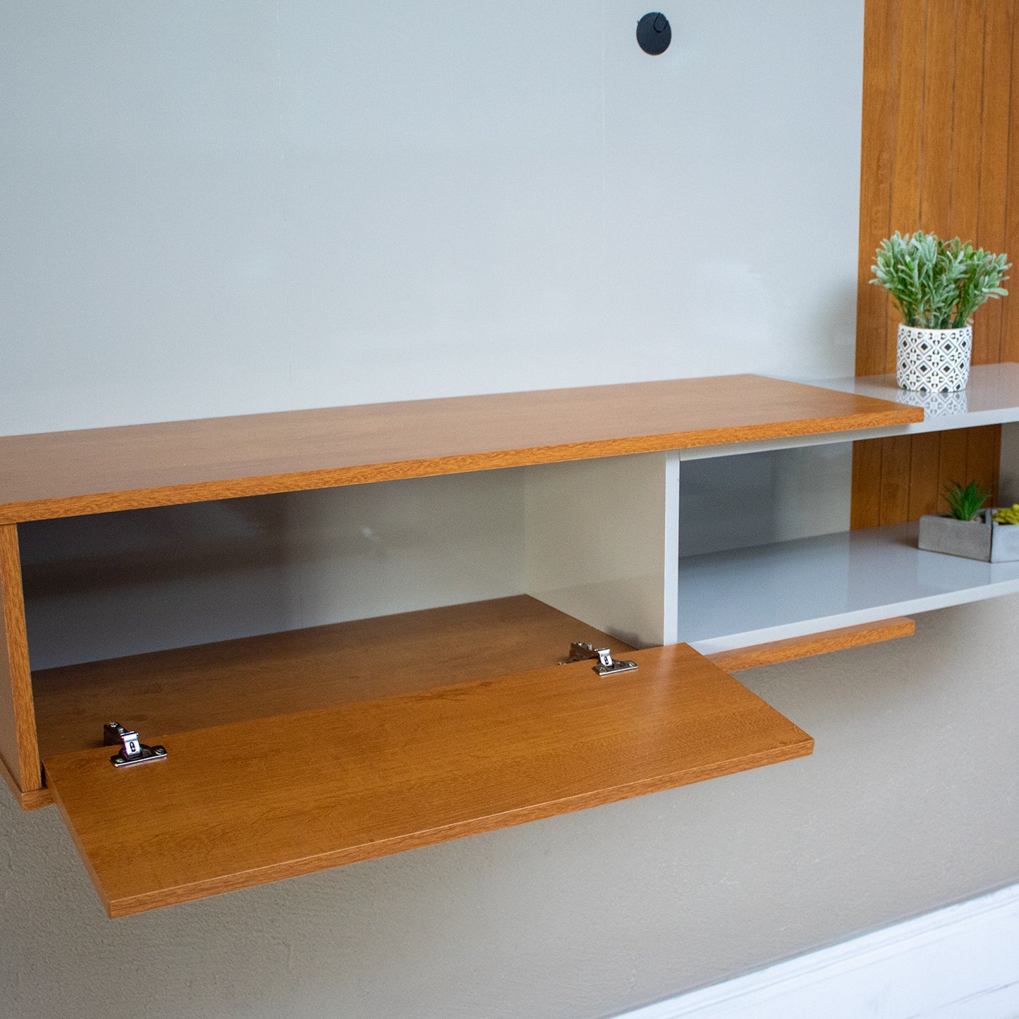 Panel Rack Tv 55" Hoga Paraty Natural Blanco Invierno