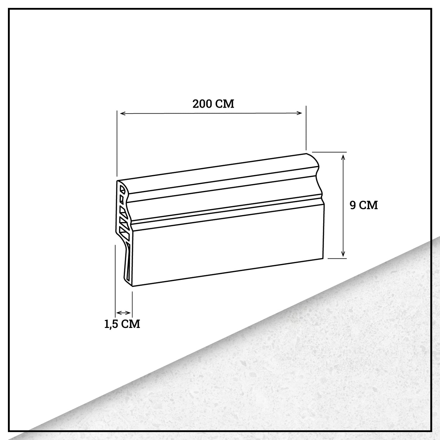 Guardapolvo Pvc Hoga 2Mt x 90mm Gris Oak