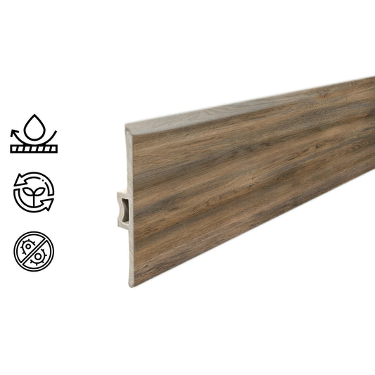 Pack 5 Unidades Moldura T PVC 2mt x 45mm Tabaco