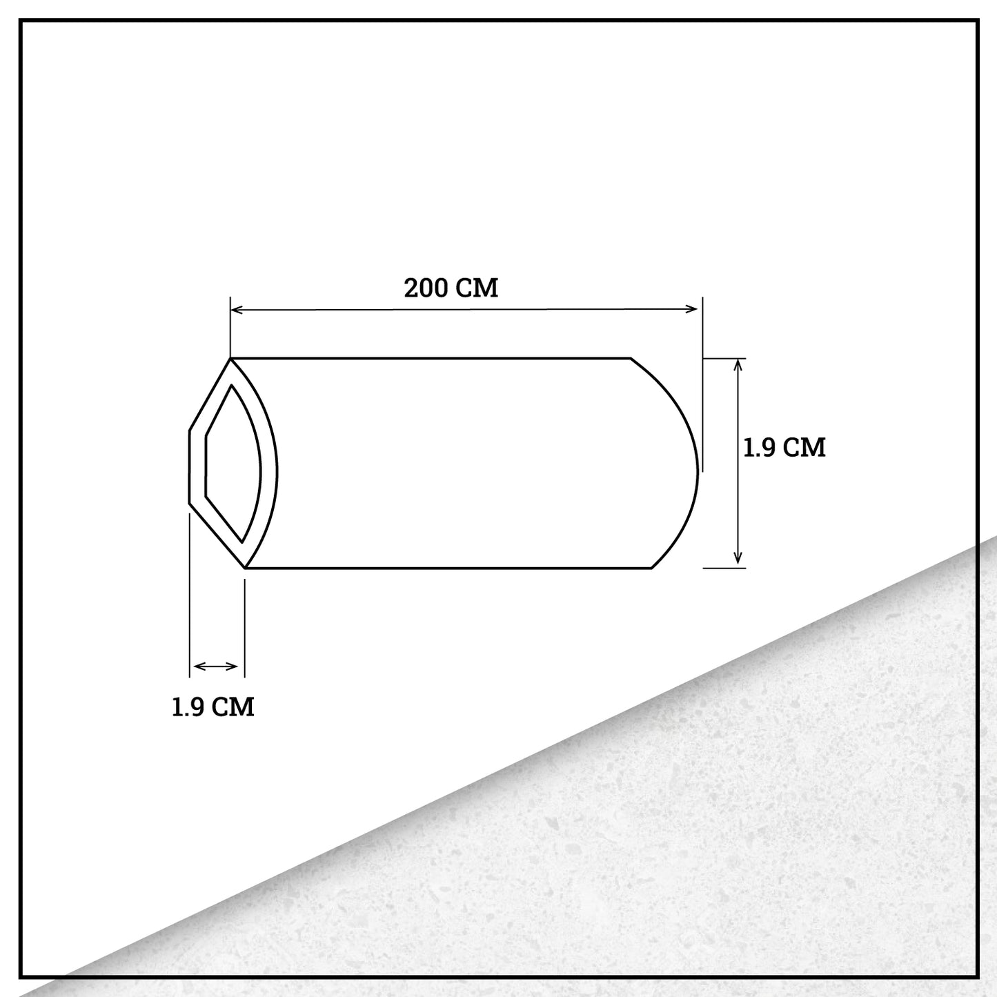 Pack 5 Unidades Cuarto Rodón PVC 2mt x 19mm Gris Absoluto