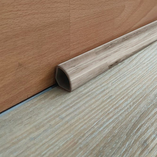Pack 5 Unidades Cuarto Rodón PVC 2mt x 19mm Rústico Haya