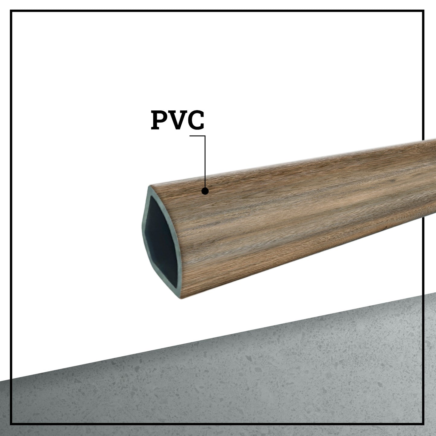 Pack 5 Unidades Cuarto Rodón PVC 2mt x 19mm Tabaco