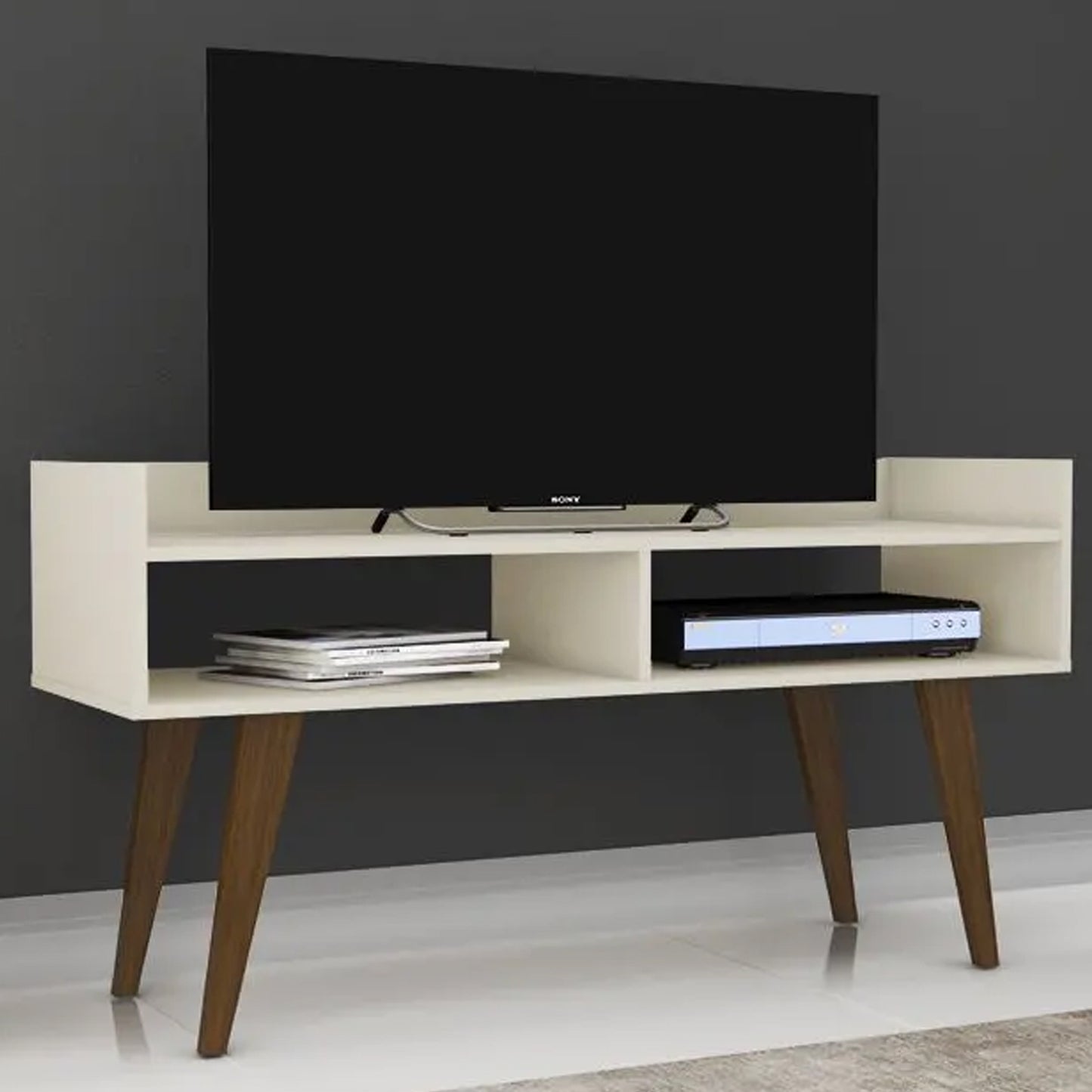 Rack Tv 50" Retro Odele Blanco Invierno