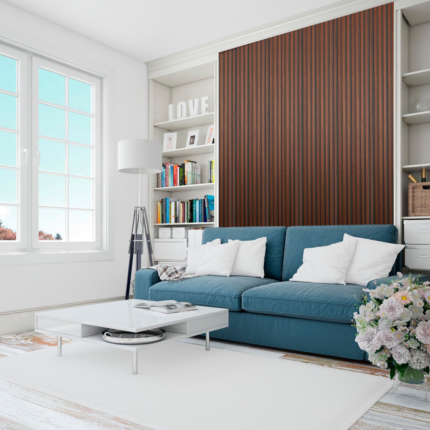 Panel PVC Revestimiento Muros y Cielos 2.6mt X 15cm X 10mm Bicolor