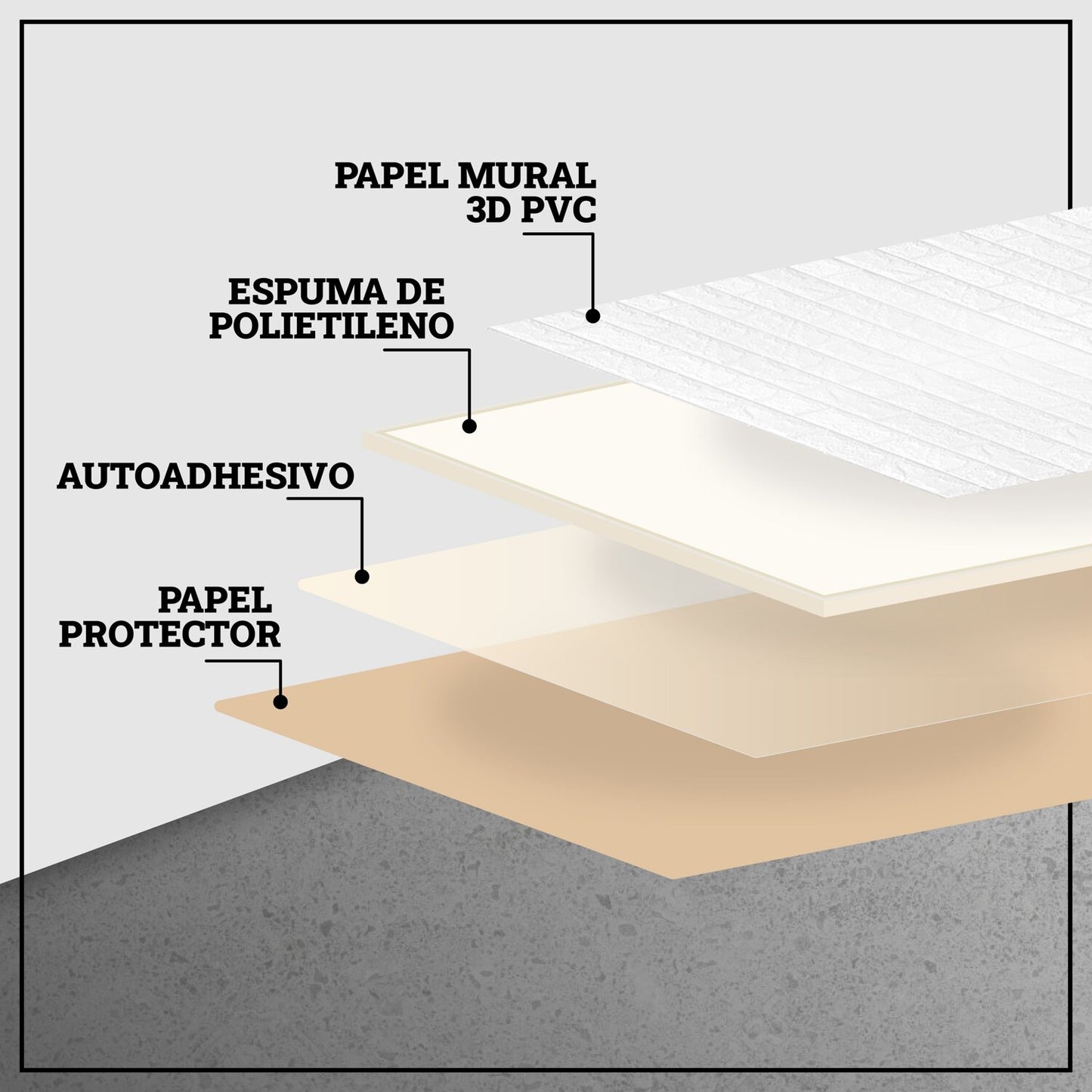 Pack 10 Lámina Ladrillo 70x77cm Autoadhesivo Mural 3D