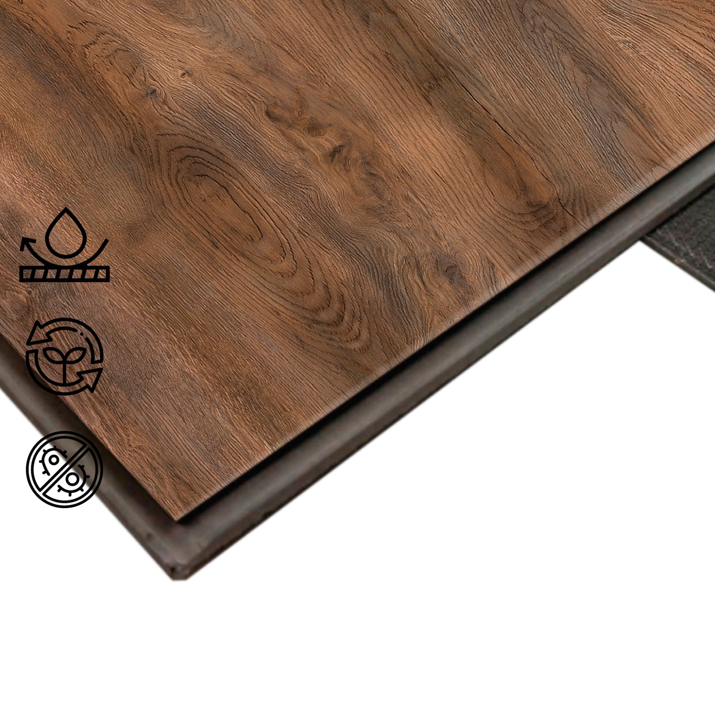 Piso Flotante Vinílico Spc Click 5mm 1,56Mt2 (Parquet A+B) Tabaco