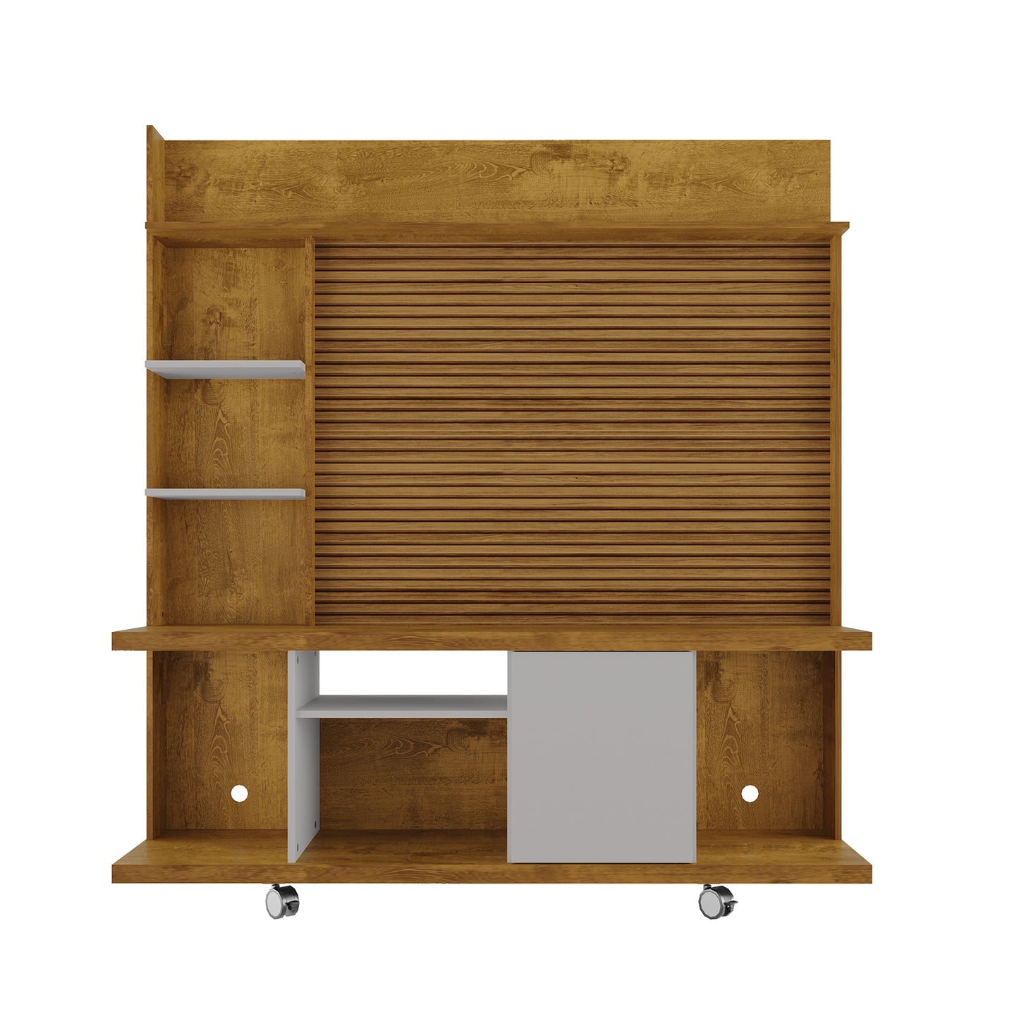 Centro de Entretenimiento Rack Tv 47" Hoga Taurus Natural Blanco Invierno Ripado