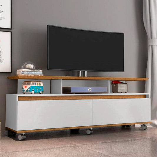 Rack Tv 60" Texas Canela Blanco Invierno