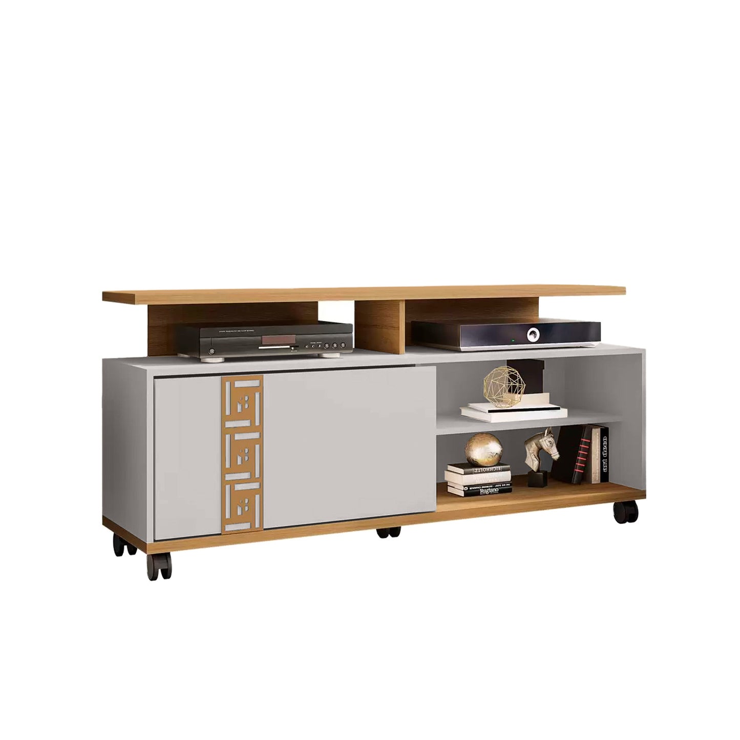 Rack Tv 52" Topazio Canela Blanco Invierno