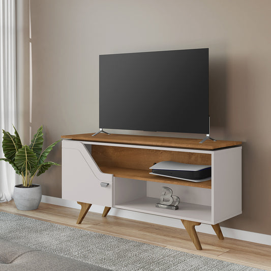 Rack Tv 50" Valencia Blanco Invierno Natural
