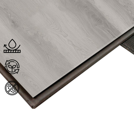 Piso Flotante Vinílico Spc Click 4+1mm Eva 2,23 Mt2 Gris Acero