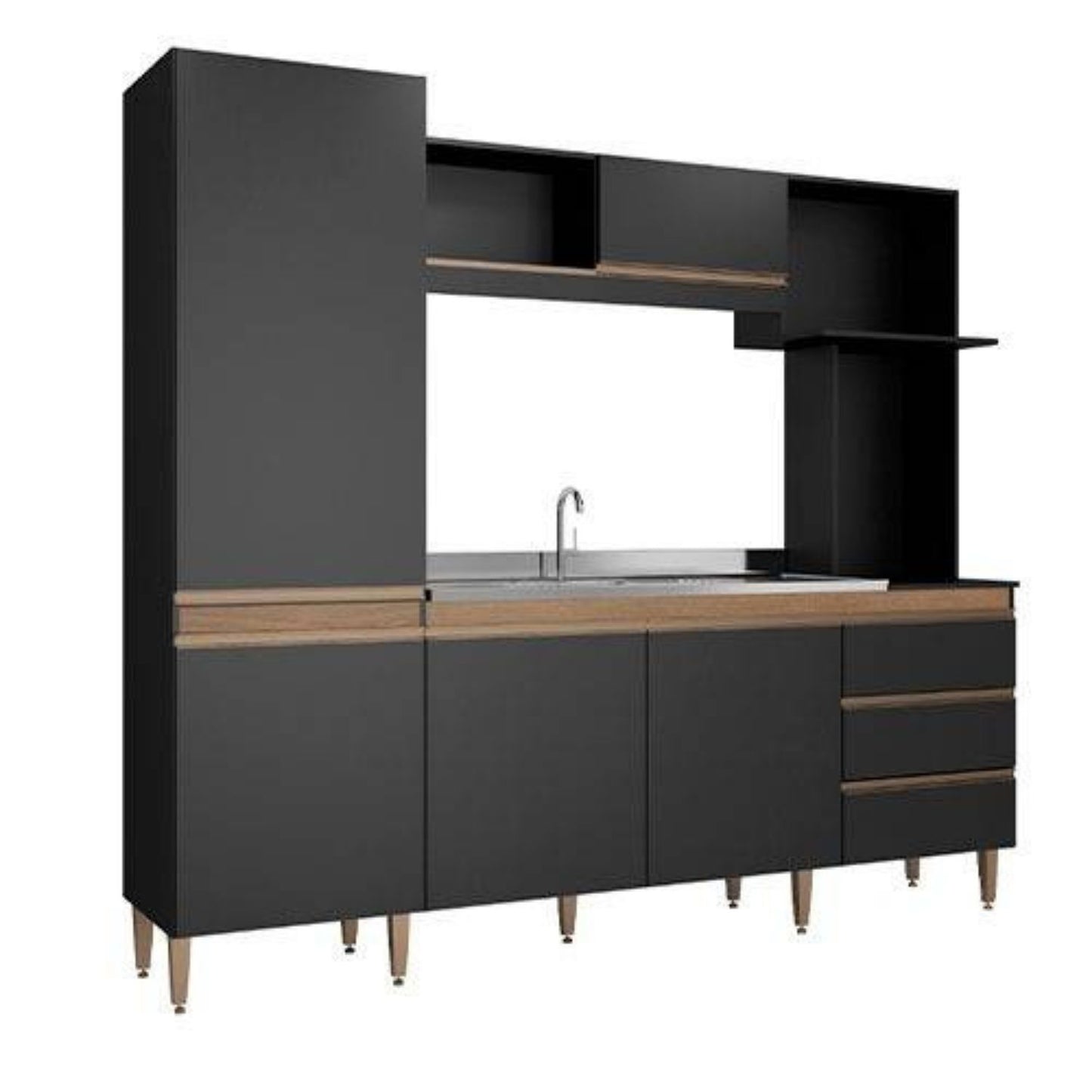 Mueble de Cocina Vitoria Negro Tx Avellana