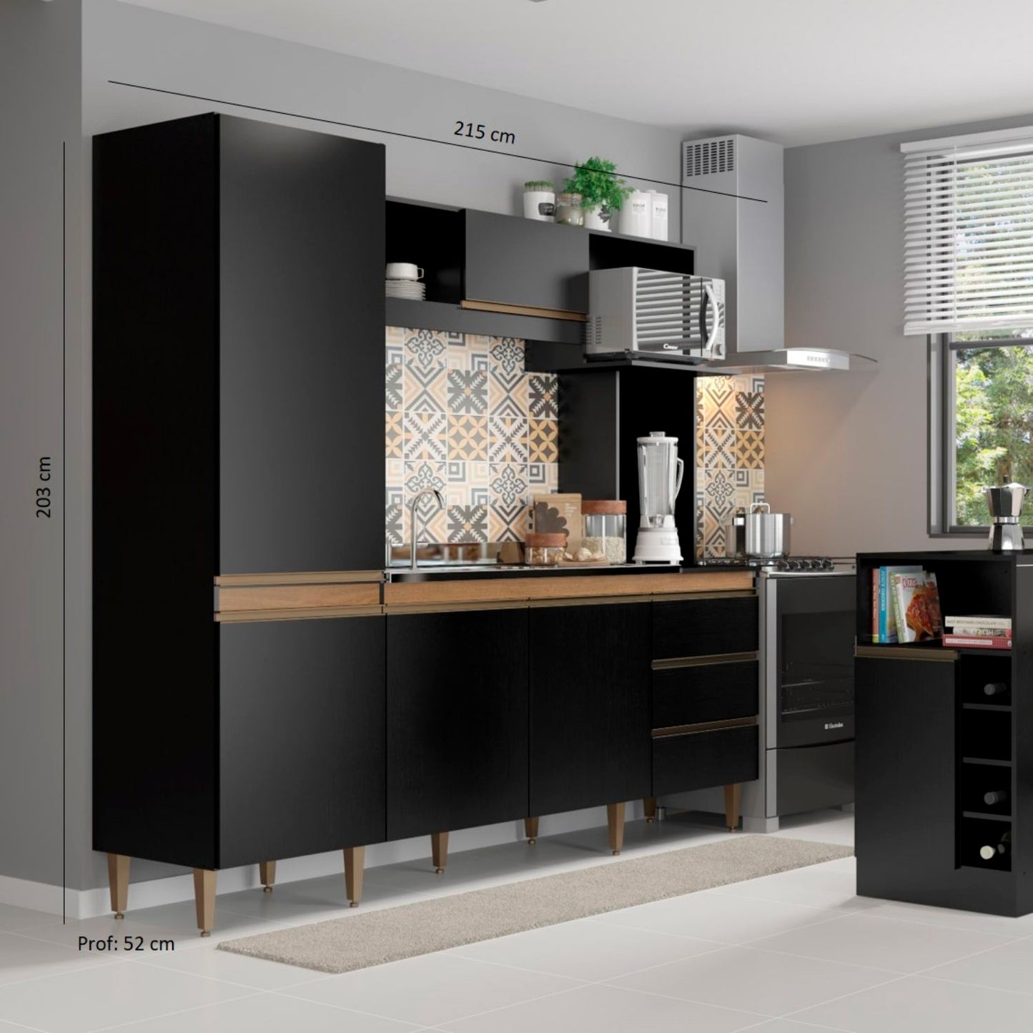 Mueble de Cocina Vitoria Negro Tx Avellana