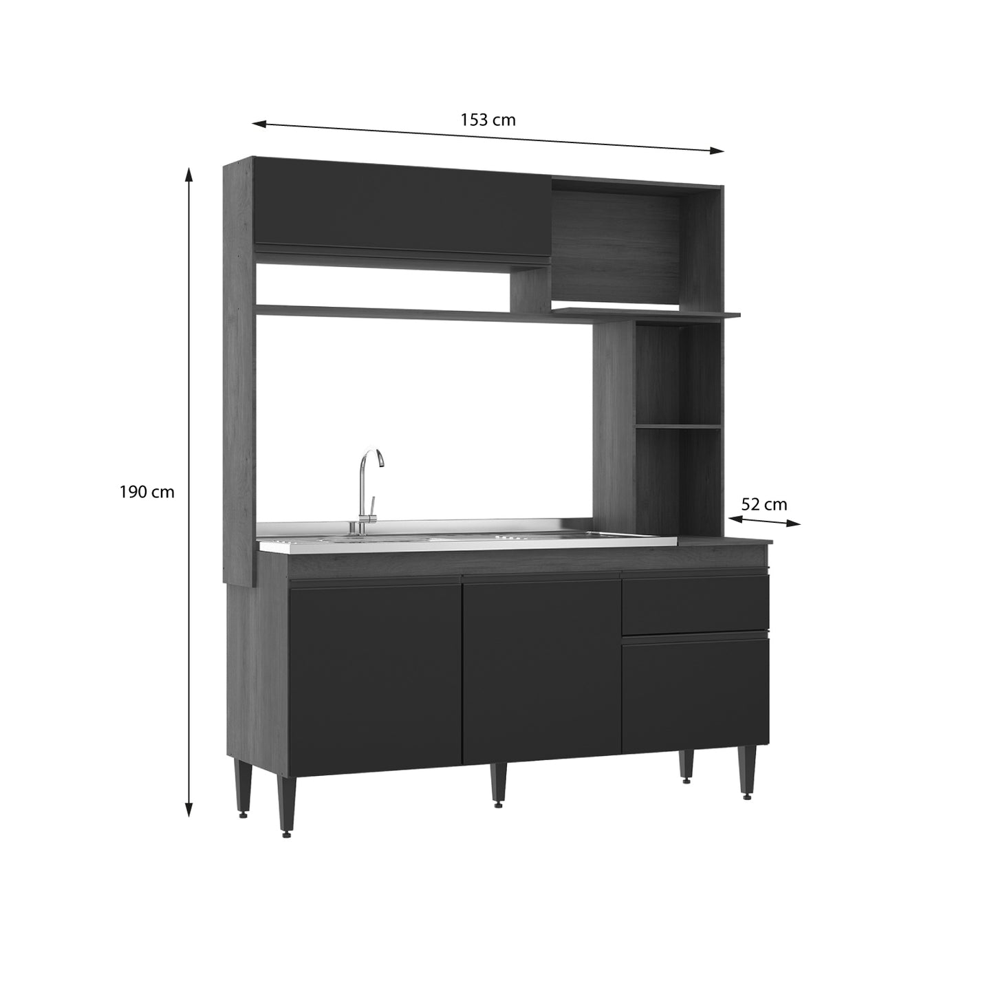 Mueble de Cocina Bella Negro Castaño