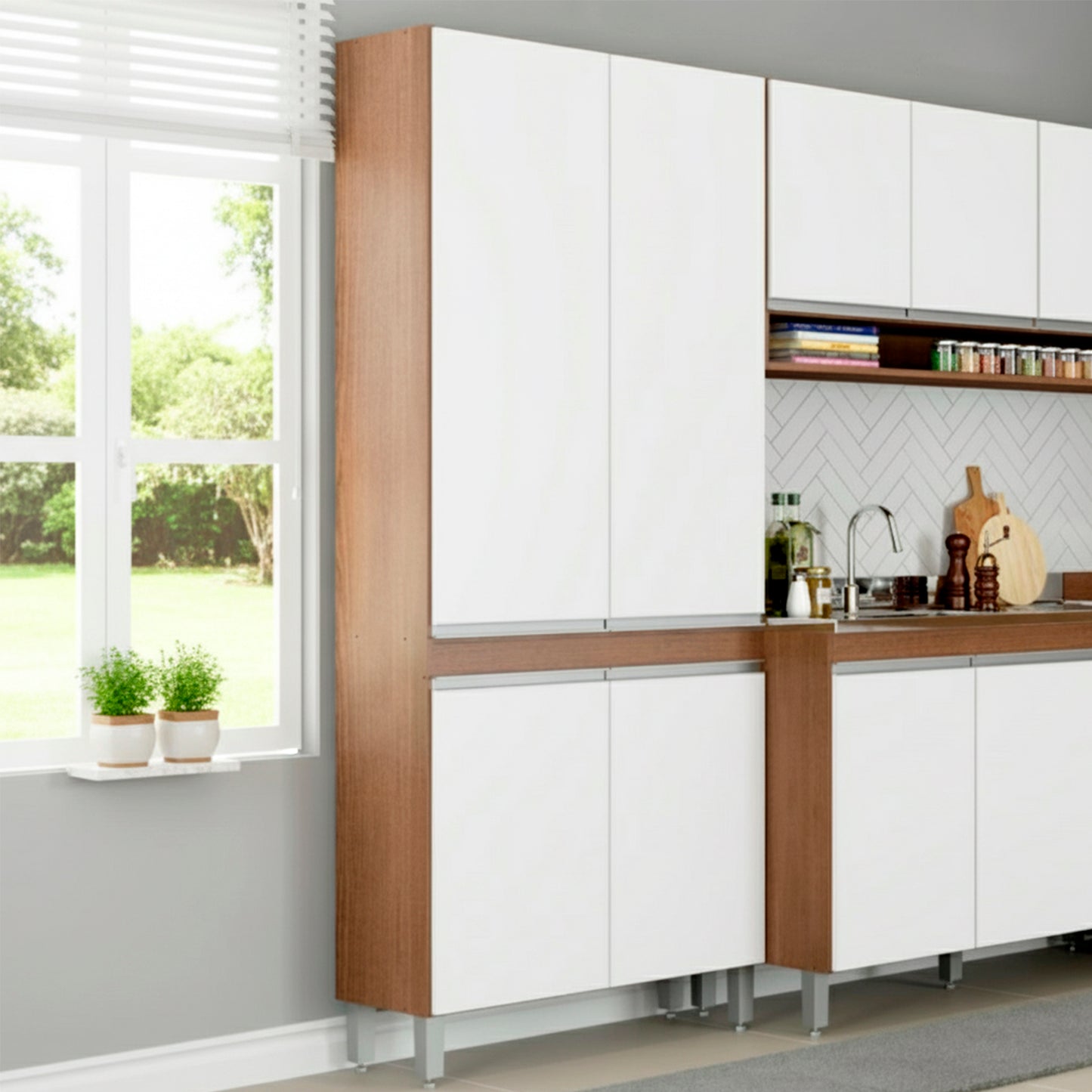 Mueble de Cocina Estante Organizador Sabrina Avellana Blanco Tx
