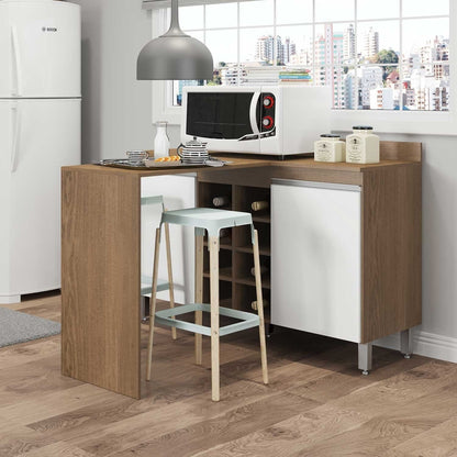 Mueble de Cocina Multifuncional Sabrina Avellana Blanco Tx