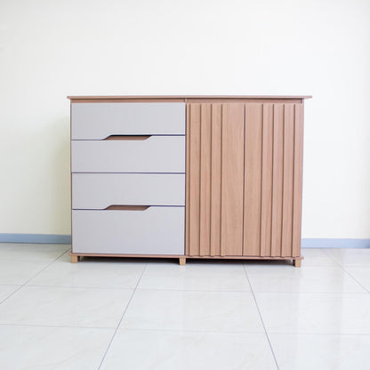 Cómoda 4 cajones 2 puertas Hoga Texas Roble Beige