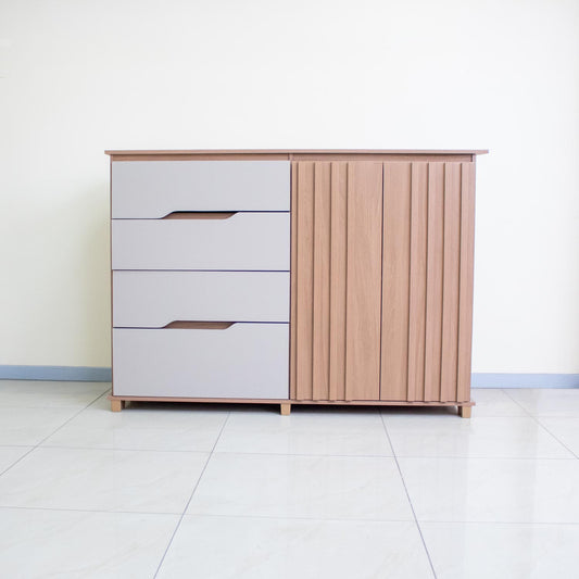 Cómoda 4 cajones 2 puertas Hoga Texas Roble Beige