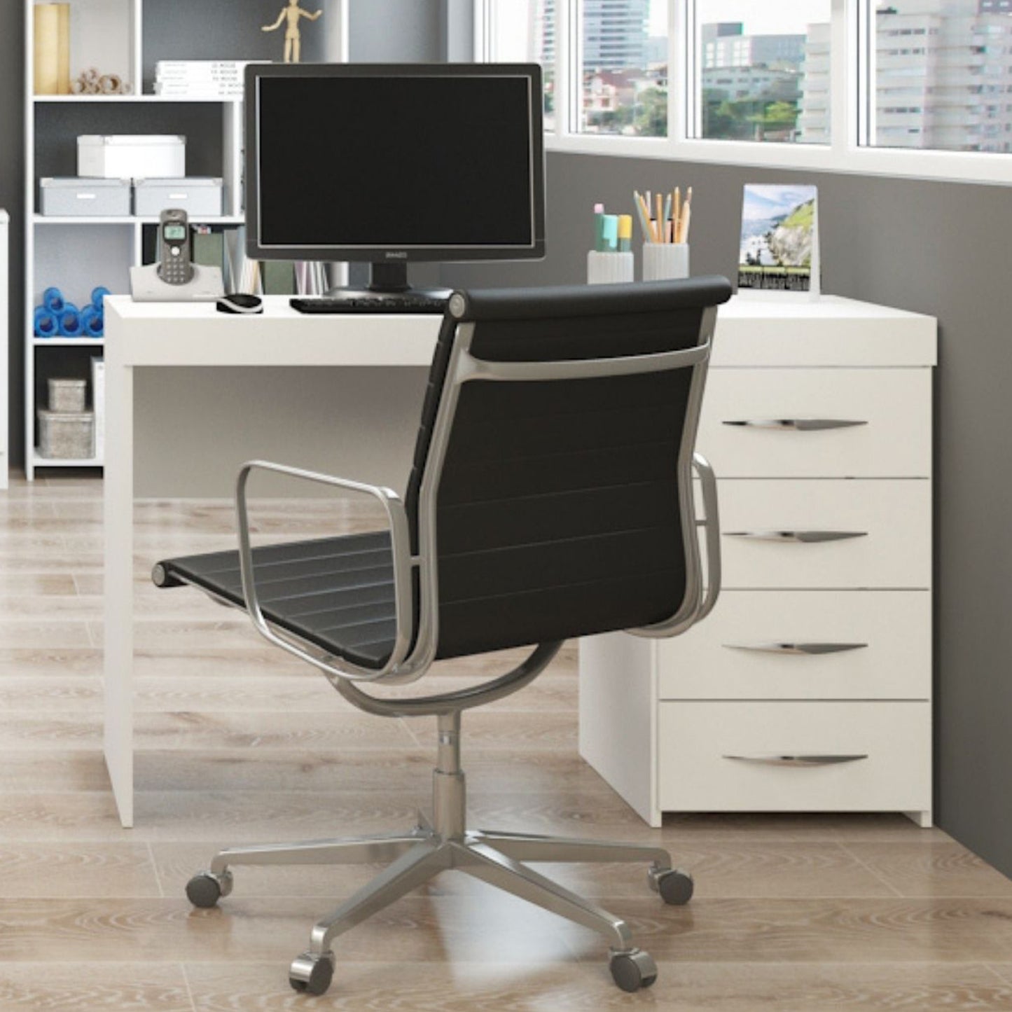 Escritorio Tek 4 Cajones Blanco