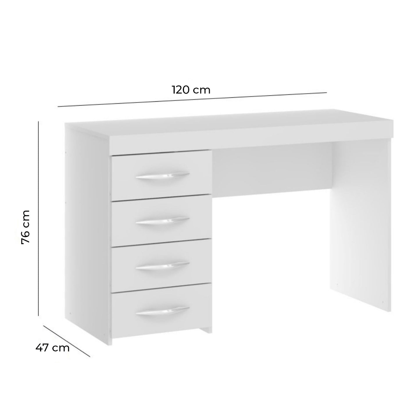 Escritorio Tek 4 Cajones Marrón Claro