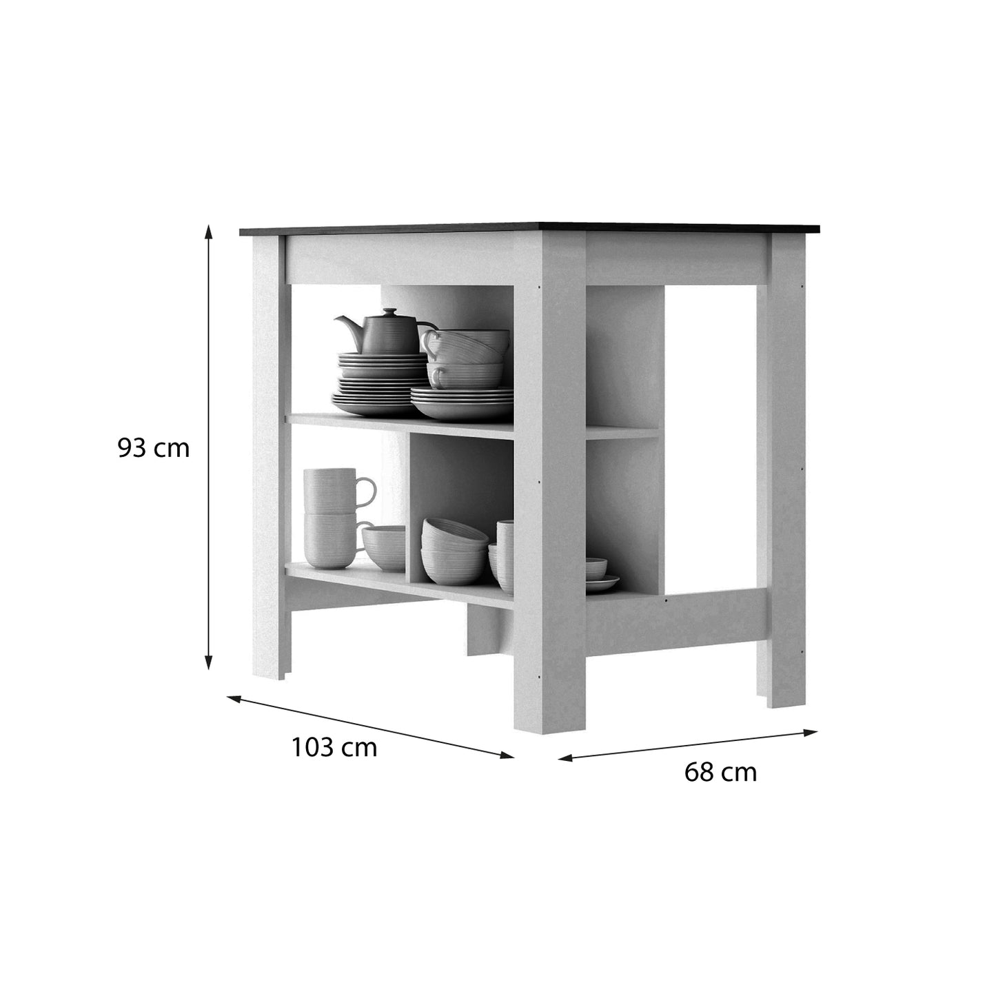 Mesa de Cocina Isla Hoga Blanco Avellana