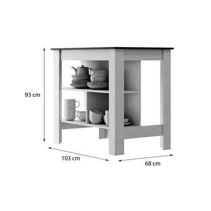 Mesa de Cocina Isla Hoga Blanco Avellana