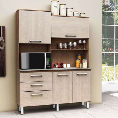 Mueble de Cocina 4 Puertas 3 Cajones Inovare Rústico Beige