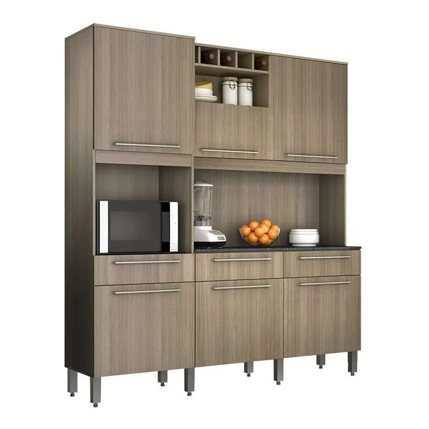 Mueble de Cocina 6 Puertas 3 Cajones Montreal Roble