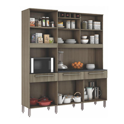 Mueble de Cocina 6 Puertas 3 Cajones Montreal Roble