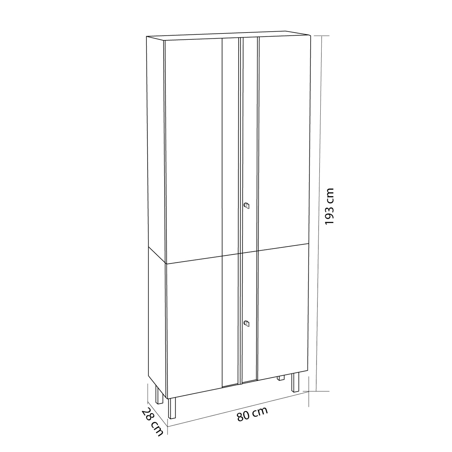 Estante Metálico Organizador con 4 Puertas y Llave Multibox Gris Negro