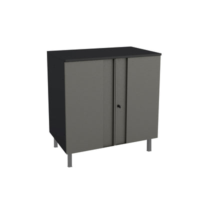 Estante Metálico Organizador con 2 Puertas y Llave Multibox Gris Negro