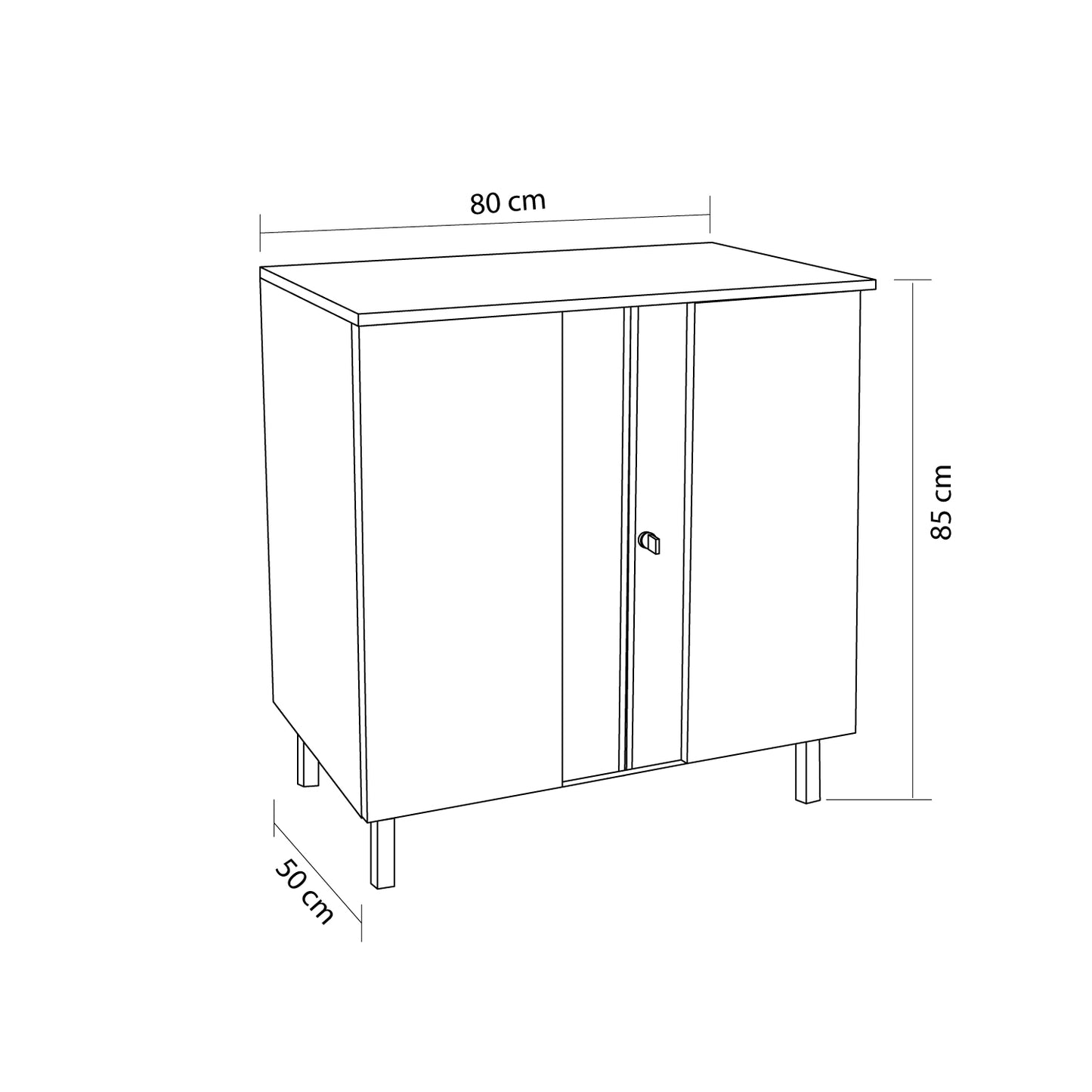 Estante Metálico Organizador con 2 Puertas y Llave Multibox Gris Negro