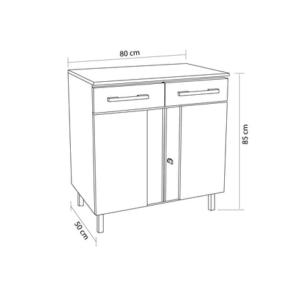 Estante Metálico Organizador con 2 Cajones y Llave Multibox Gris Negro