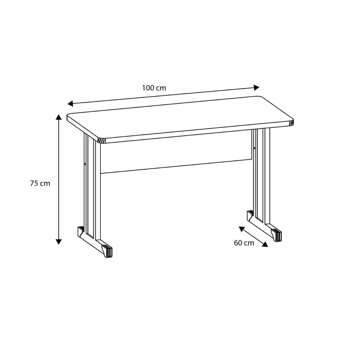 Escritorio 100x60 Versatil Castaño