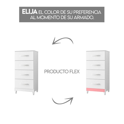 Cómoda 4 Cajones Mobi Blanco Biflex