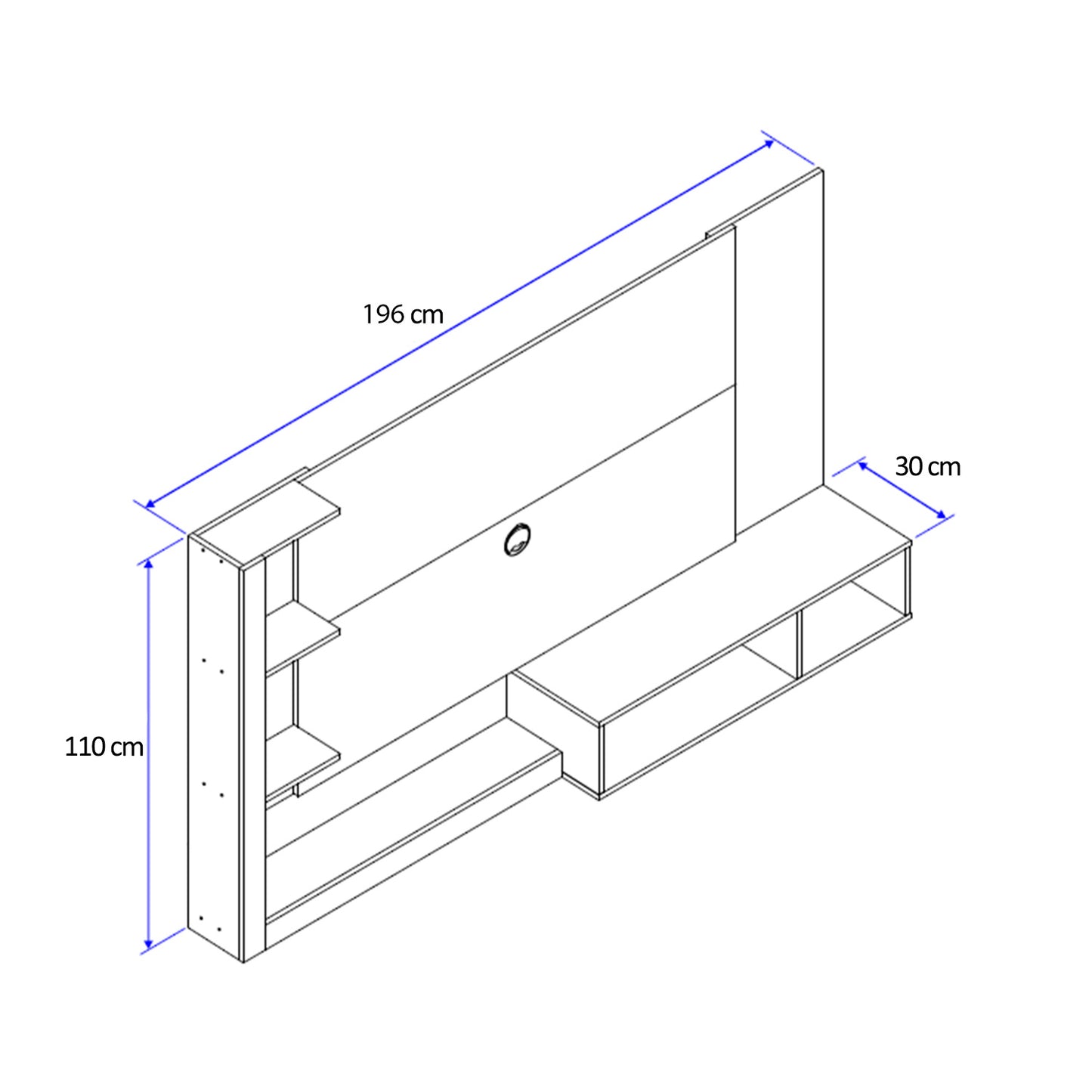 Panel Rack Tv 60" Habitat Legno