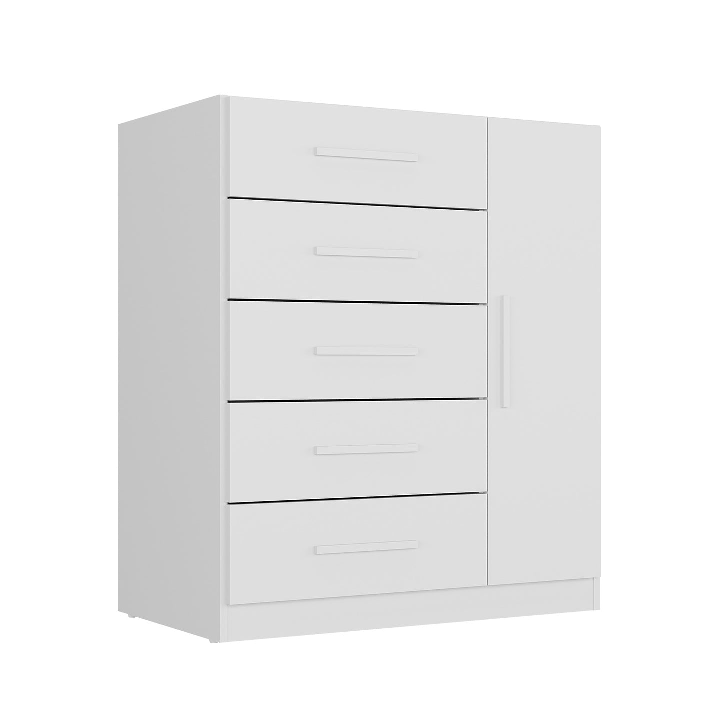 Cómoda 5 Cajones 1 Puerta Hoga SP Corais Blanco