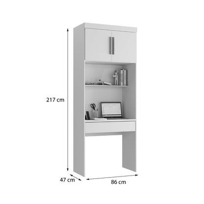 Escritorio con Estante 2 Puertas 1 Cajón Hoga SP Smart Blanco