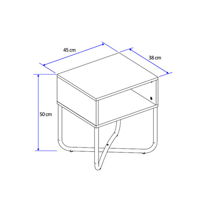 Mesa Lateral Connect Negro Mate