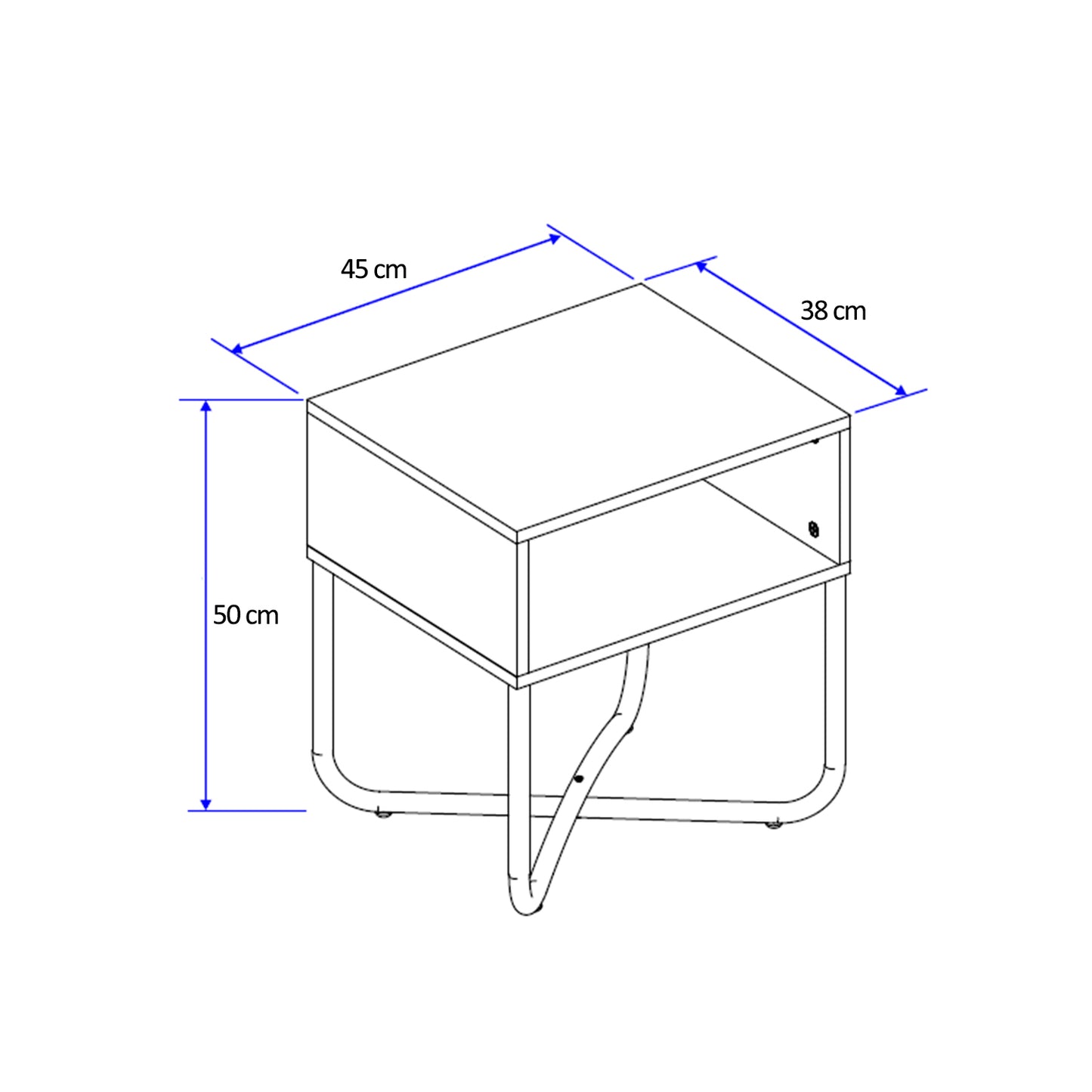 Mesa Lateral Connect Legno Negro Mate