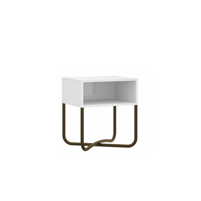 Mesa Lateral Connect Blanco Oro Envejecido