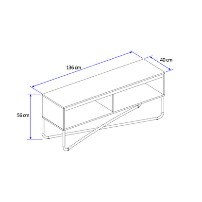 Rack Tv 60" Connect Legno Negro Mate