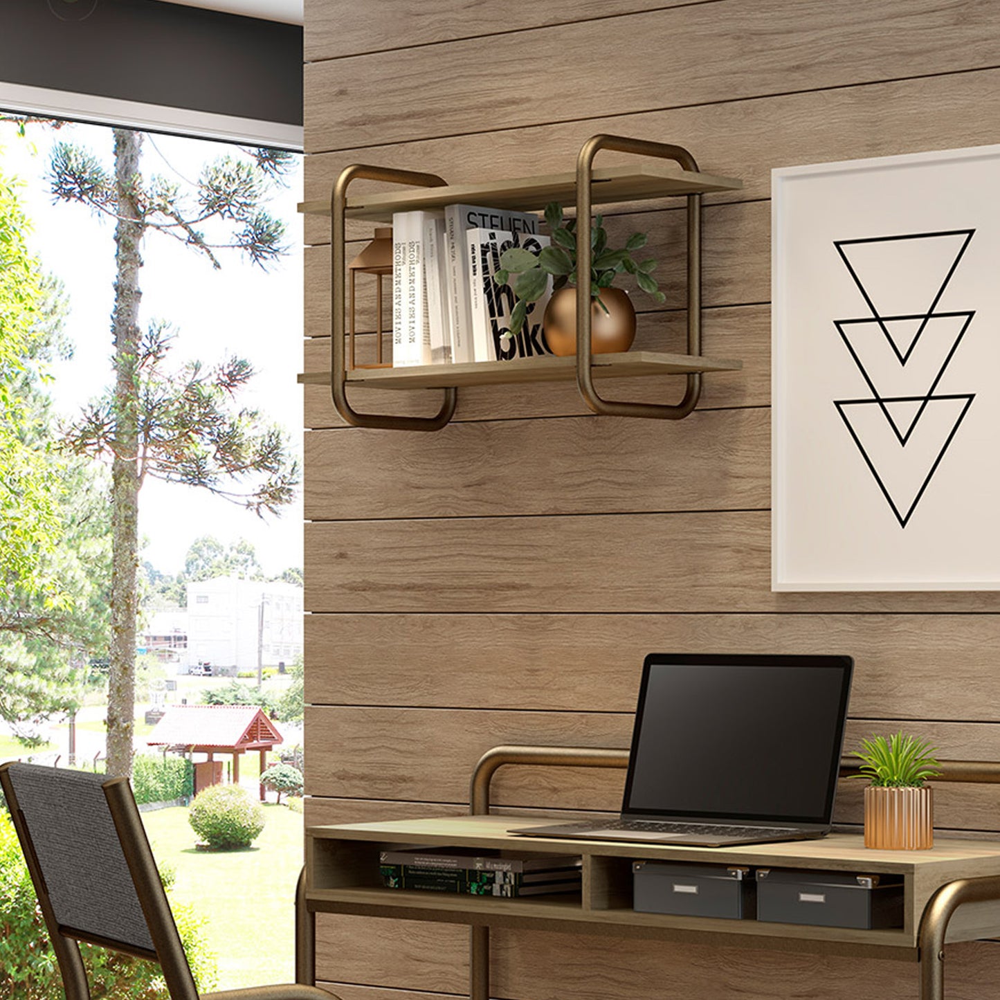 Repisa Connect Noce Oro Envejecido