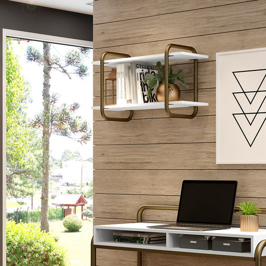 Repisa Connect Blanco Oro Envejecido