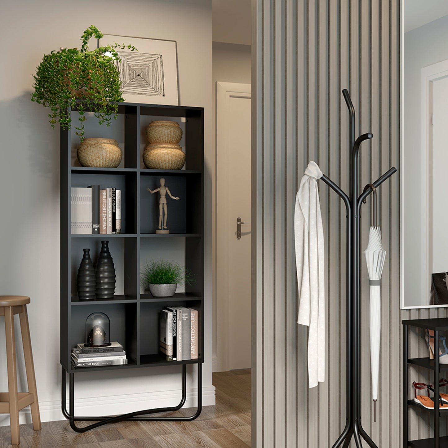 Estante 4 Niveles Connect Negro Mate