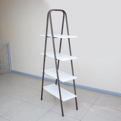 Estante 4 Repisas Connect Blanco Oro Envejecido