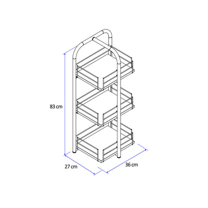 Estante Organizador 3 Niveles Connect Legno Negro Mate