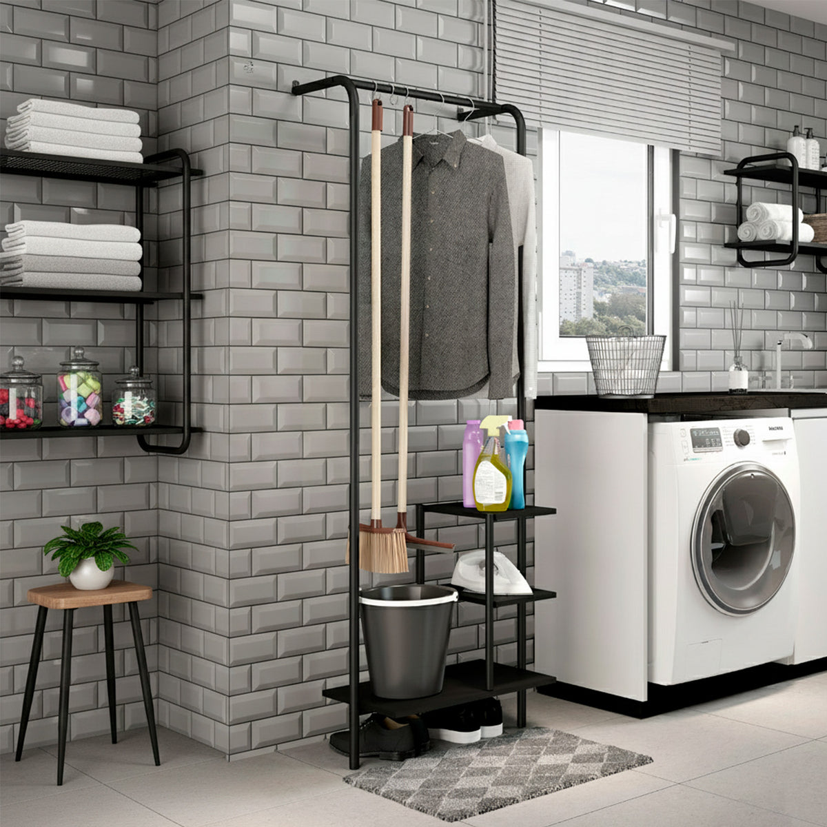 Estante Multiuso Connect Negro Mate