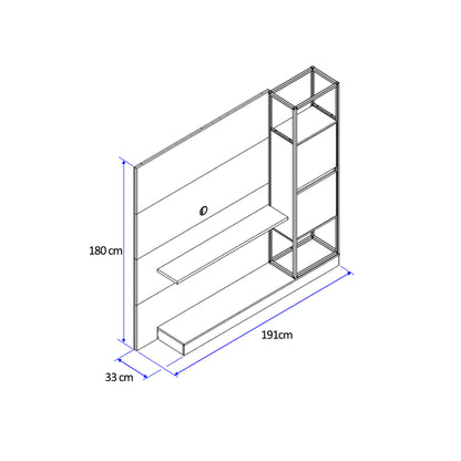 Centro de Entretenimiento Rack Tv 60" Home Design Negro Mate